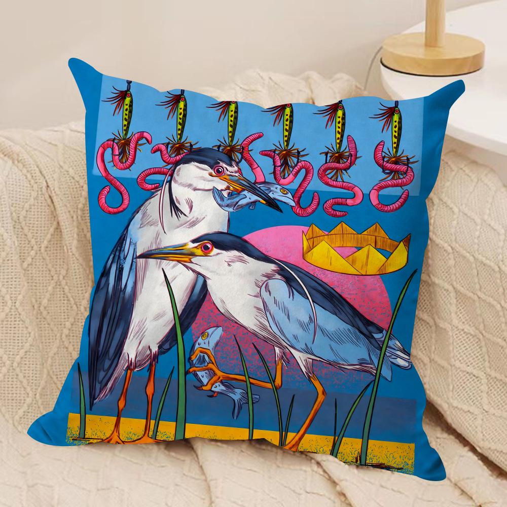 Brand H-Heron Preston Cushion Cover Soft Plush Fabric Double-Sided Printed Sofa Cushion Cover for All Seasons Home Decor Gift