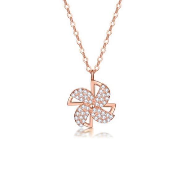 Ожерелье с вращающейся мельницей, японская и корейская детская забавная подвеска в виде замочка-сердца для девушки с костяной цепью для подруги