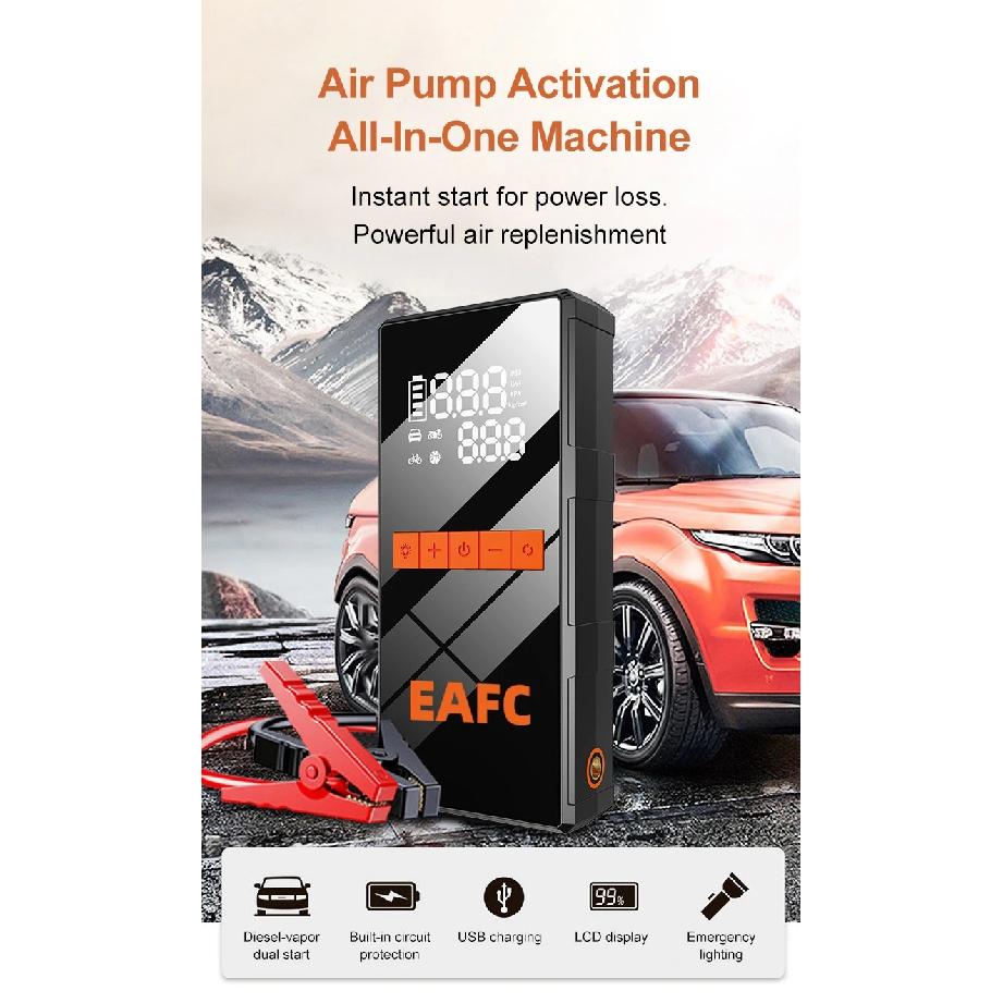 Car Jump Starter 4 In1 Pump Air Compressor 150PSI 1200A Car Starting Device Power Bank Starter Booster Digital Tire Inflator