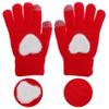 1 Pair Heart Knitting Winter Gloves Thicken Touchscreen Knitted
