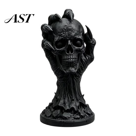 Skull Hand Statue 3D Printed & Devil Figurine, Realistic Holding PLA Statues Statue, Gothic Desktop Ornament for Halloween Home Decoration