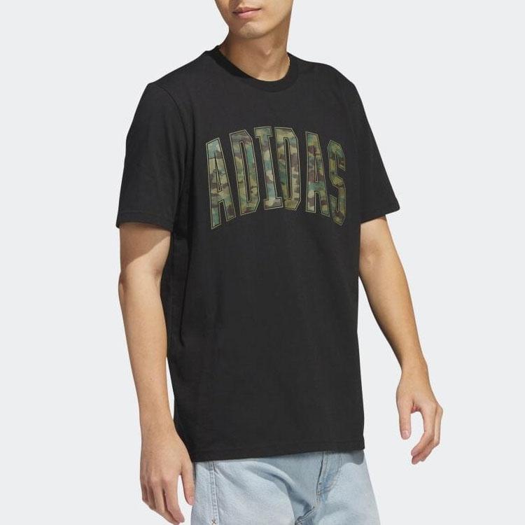 adidas Футболки Мужские Черные С Круглым Вырезом Умеренный Прямой Крой HS3213