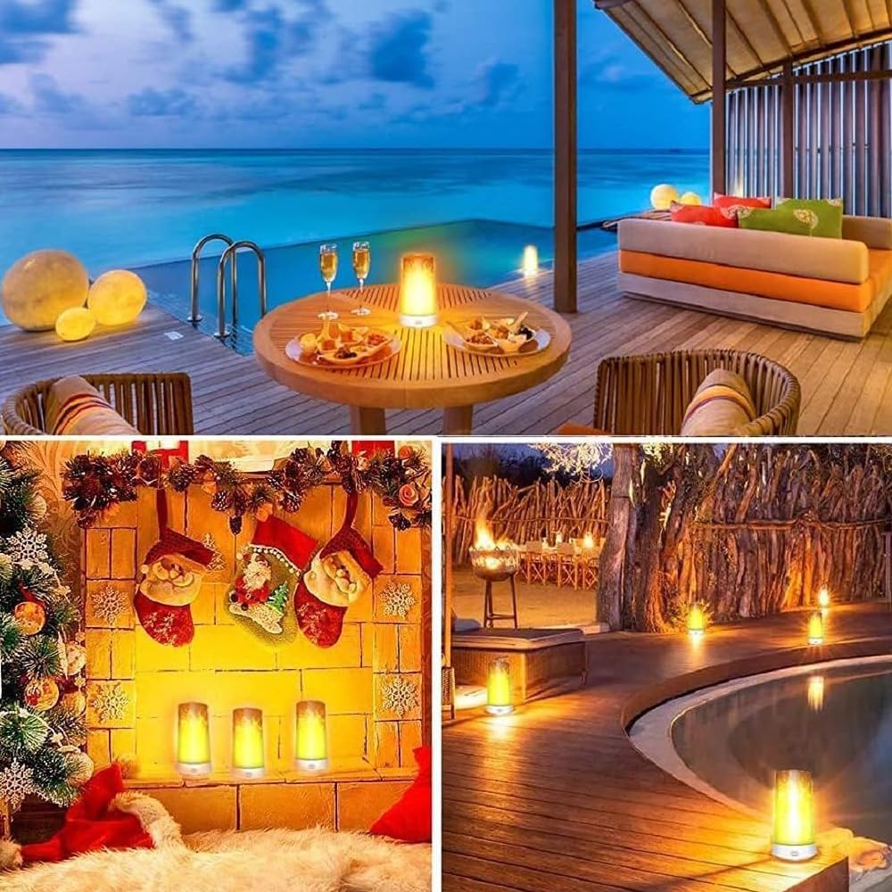 Flame Light, Remote Control USB Rechargeable Flame Light, 4 Modes LED Flame Effect Light for Living Room, Bedroom, Bar, Halloween, Christmas Party (1)