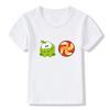 Новая детская футболка для мальчиков Горячая игра Cut The Rope Om Nom Лягушка Детские футболки Кавайный мультфильм Малыш Мальчик Девочка Футболка Забавные Детские Топы