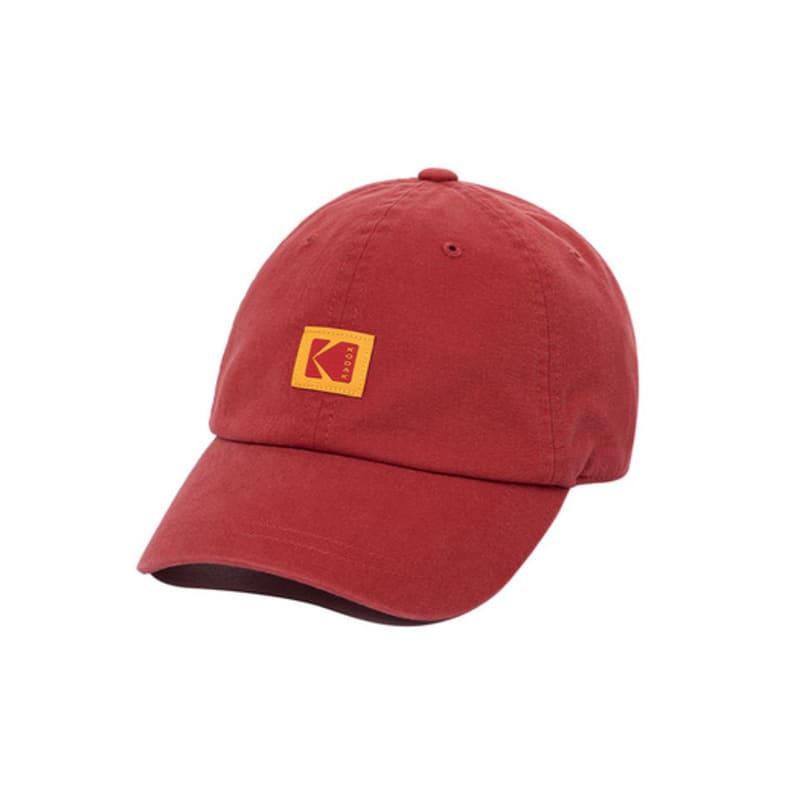 KODAK Apparel Relaxed Fit Square Logo Ball Cap RED