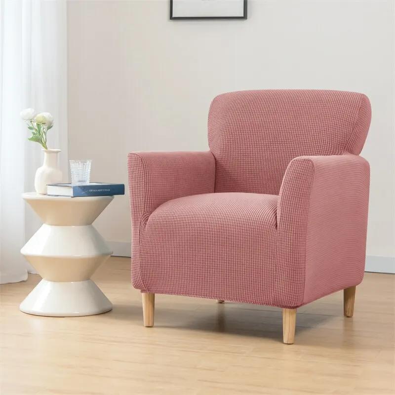 Polar Fleece Tub Club Chair Cover Spandex Armchair Slipcovers for Living Room Elastic Single Sofa Covers Home Bar Counter Hotel