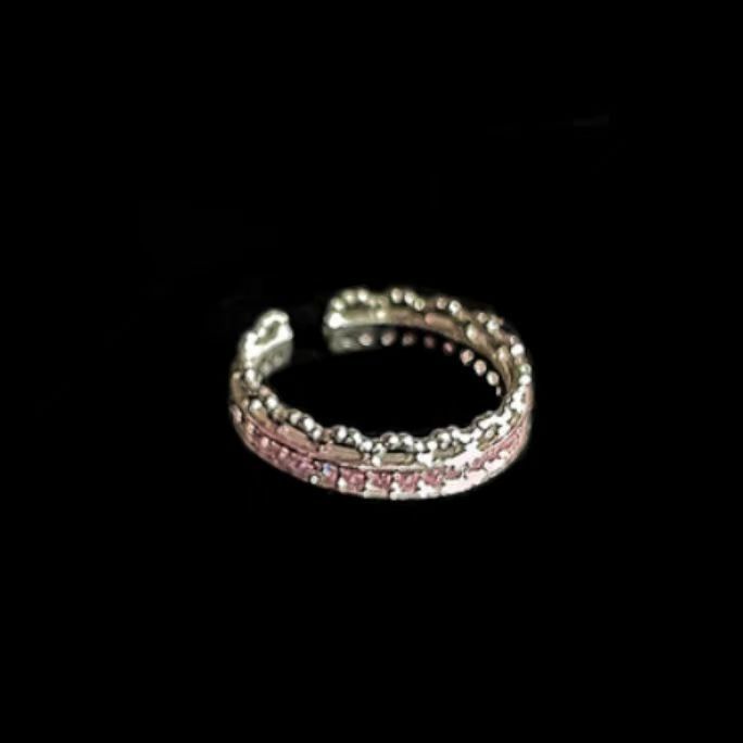 Розовое кольцо с любовью для женщин, нишевый дизайн, высококачественный, для девушек, розовый бриллиант, легкий, роскошный, уникальный, регулируемый, модный, индивидуальный прилив