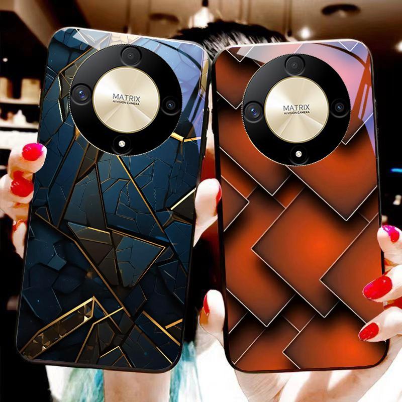 Геометрические камни Для Honor 50 70 30 90 200 X5 X5b Plus X6 X8 4G 9 X9c Smart 30 Max Magic 4 5 Pro 7 Lite стеклянный чехол для телефона