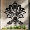 Namaste Metal Wall Art Suitable for Lotus Girl, with Sanskrit Symbols, Elegant Indoor/outdoor Meditation Design, Suitable for Family