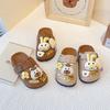 Детские хлопковые тапочки Birkenstock в лесном стиле с мультяшным рисунком: Женские ретро-полуботинки, милые, весенне-осенние, теплые, универсальные