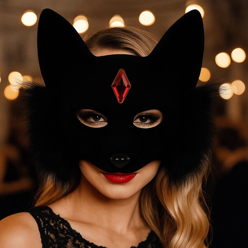 Cosplay Halloween Masquerade Mask Funny Half Face Mask Cute Cat Face Masks Unisex