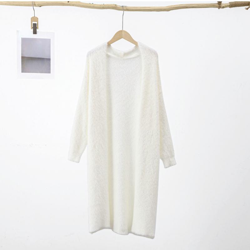 Пушистый Длинный Кардиган Женский Элегантный С Длинным Рукавом Меховой Свободный Женский Вязаный Свитер Пальто 2026 Осень Зима Уличный Макси Леди Верхняя Одежда