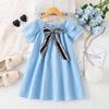 Girls' Bowknot Print Dress - Summer Children's Fashion Princess Dress