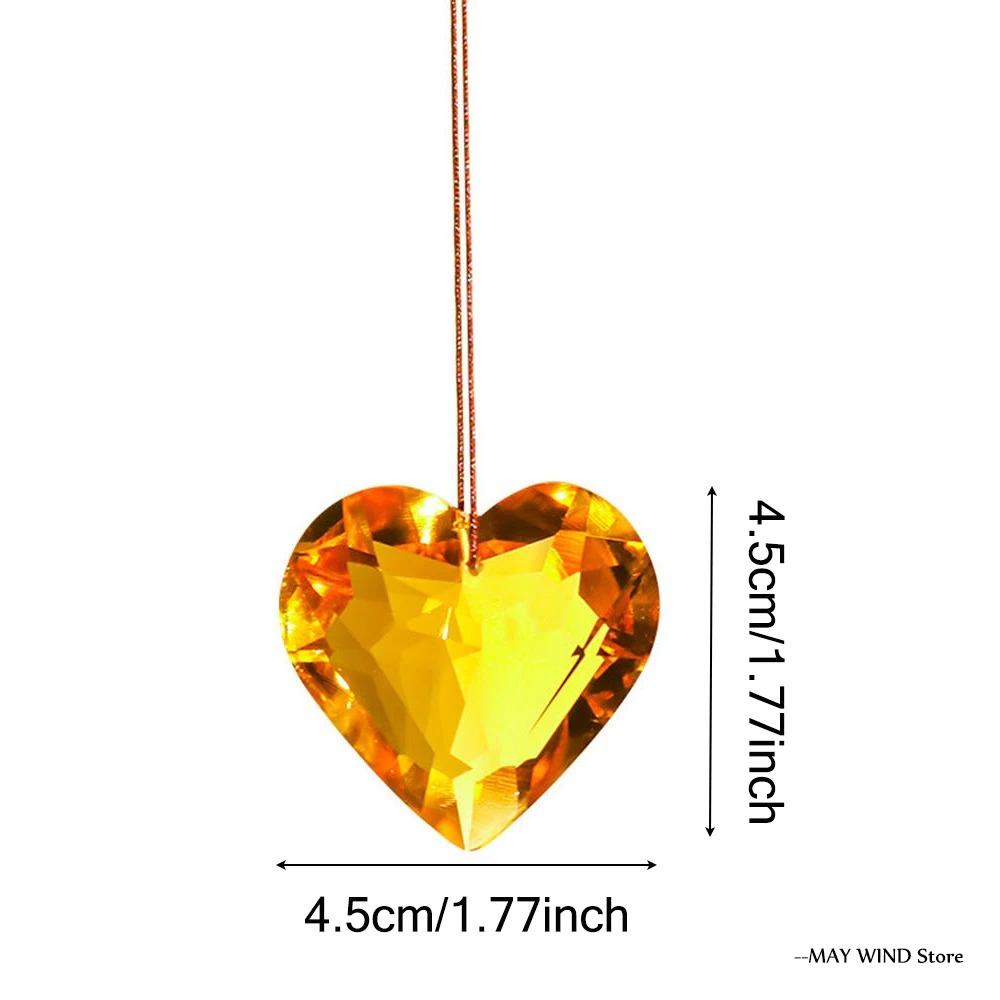 45mm Crafts Hanging Pendant Heart Hanging Heart Suncatcher Dreamy Crystal Wind Chime Xmas Gift