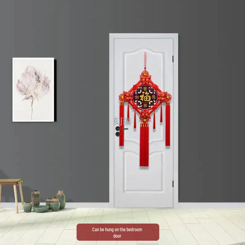 Большой кулон из персикового дерева с иероглифом Фу для гостиной: Украшение «Китайский узел» для стены или двери