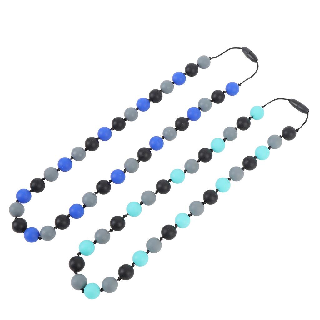 Набор из 2 силиконовых сенсорных ожерелий с регулируемым ремешком, стильное мягкое сенсорное ожерелье против скольжения для детей