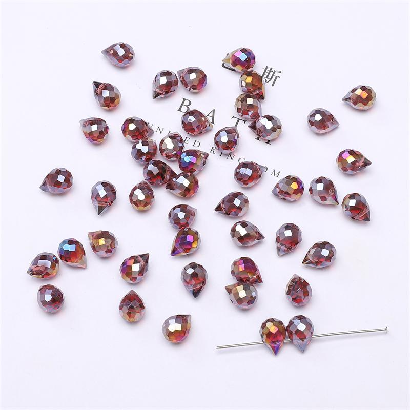 10 шт., хрустальные стеклянные бусины с каплями воды, граненые свободные бусины-разделители для самостоятельного изготовления ювелирных изделий, браслетов и ожерелий