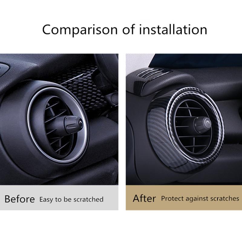 Автомобильное вентиляционное кольцо с кольцом на выходе, чехол из углеродного волокна, корпус, наклейка, декор для Mini Cooper One S JCW F55 F56 F57