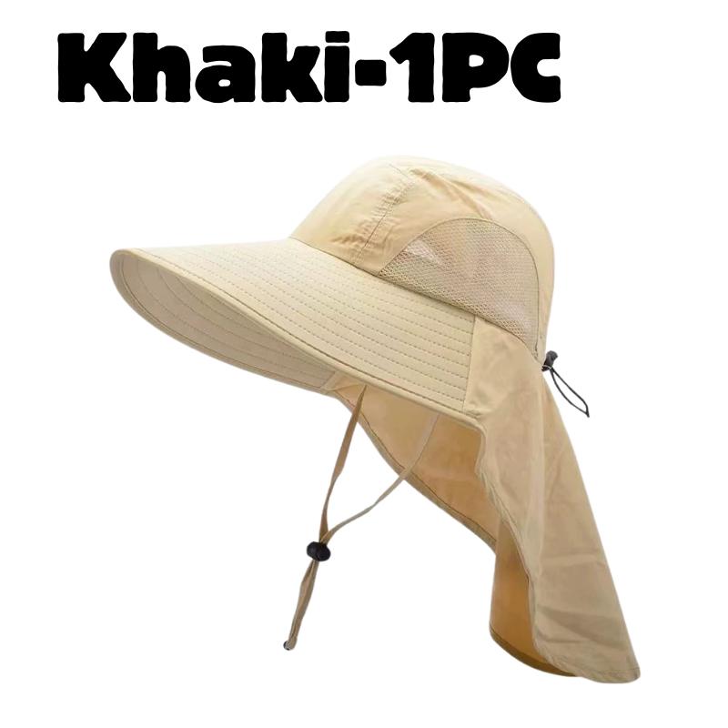 Summer Wide Brim Bucket Hat Summer UV Sun Protection Fishing Cap with Neck Flaw Sunshade Outdoor Hiking Camping Travel Hat