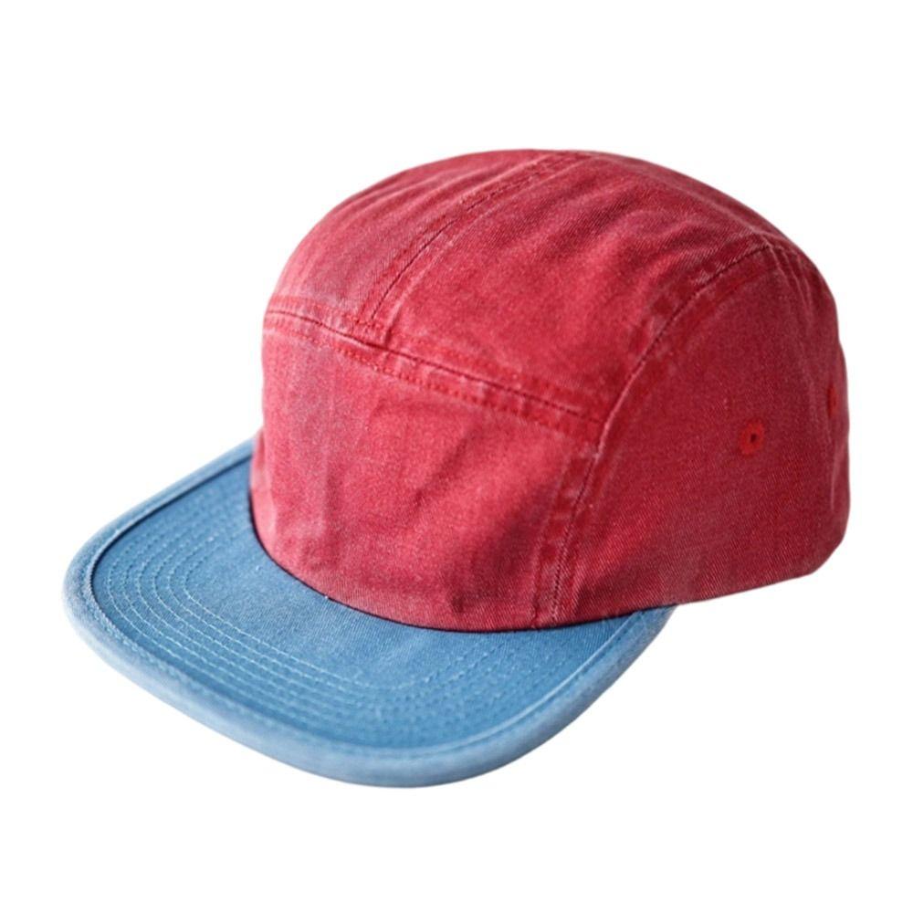 Patchwork Color Baseball Cap Sport Snapback Hat Casual Flat Brimmed Hat Outdoor
