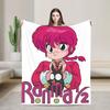 Пледы Ranma 1/2 с принтом из аниме, флисовые, дышащие, легкие, для кровати, для улицы, одеяло