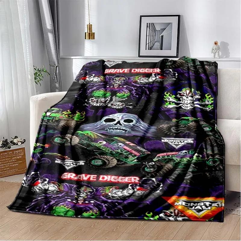 3D Monster Jam Монстр-трак Мультяшная Фланелевая Мягкая Плед Плед для Спальни Мальчика Дивана Кровати Теплый Плед Пикник
