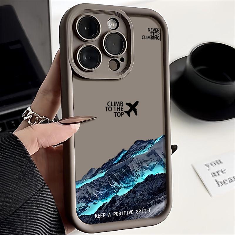 Чехол с узором «Горная вершина» для iPhone 15 16 14 Pro Max 15 16 Plus 11 12 13 Pro 16E XR Противоударный Мягкий ТПУ Чехол для телефона