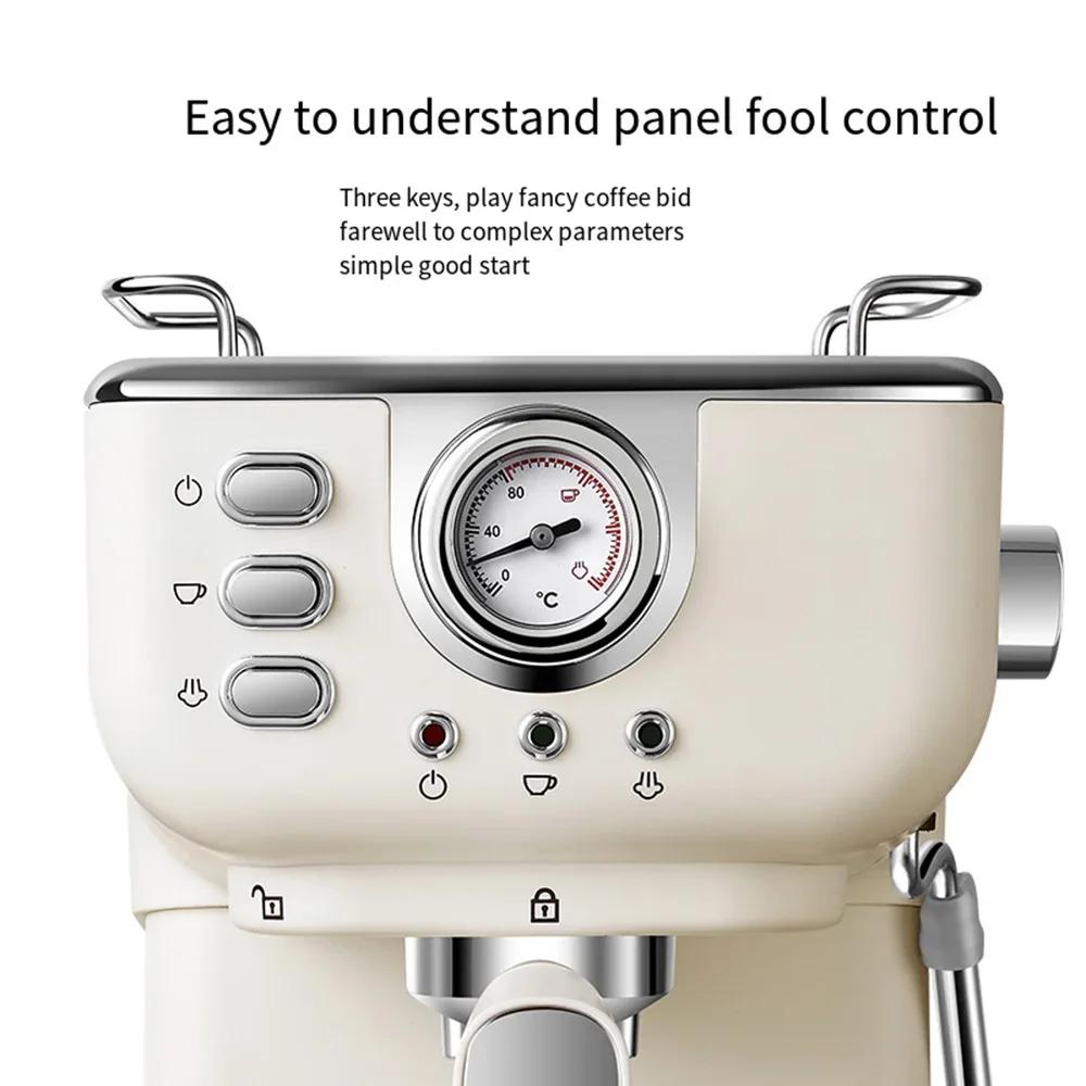 Кофемашина капучино ZOOM- CM3120 Маленькая кофемашина для домашнего офиса Полуавтоматическая паровая машина для приготовления эспрессо в стиле ретро Вспениватель молока