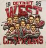 1995 NHL Detroit Red Wings Футболка Мужская Женская Футболки Топ Чемпион Белый Унисекс Все размеры JJ5548