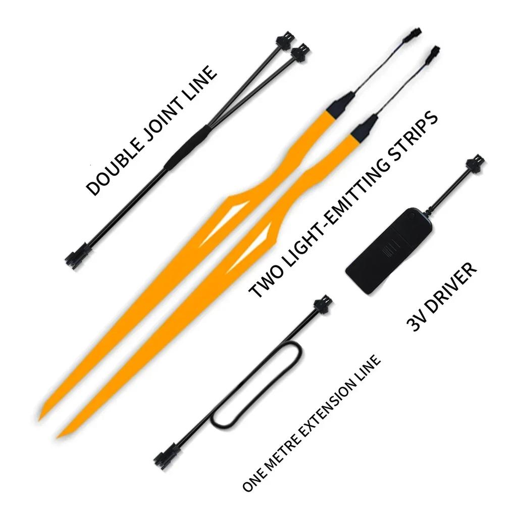 Мотоциклетный шлем, комплект модов холодного света, мигающая полоса, светящаяся наклейка, светодиодные ночные огни для верховой езды, украшение для мотоциклетного шлема