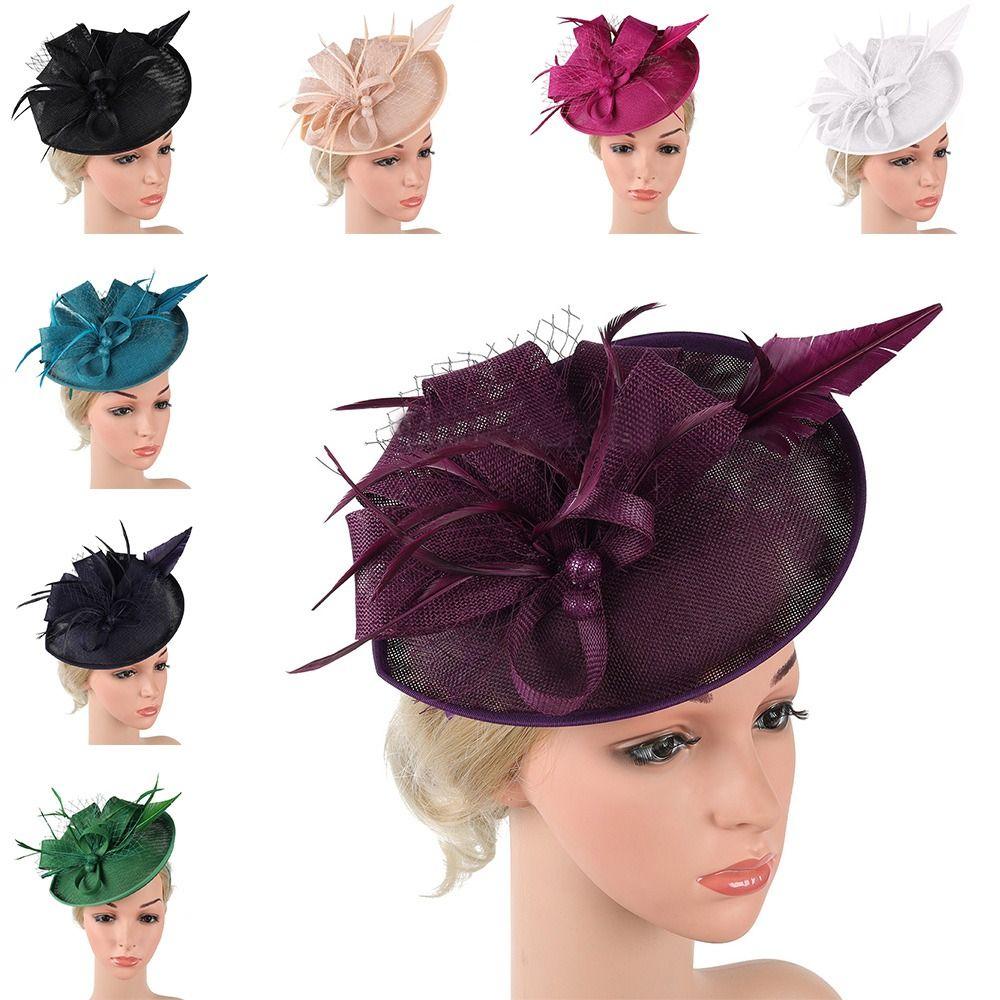 Women Flower Wedding Tea Party Mesh Hair Band Evening Party Fascinator Hat
