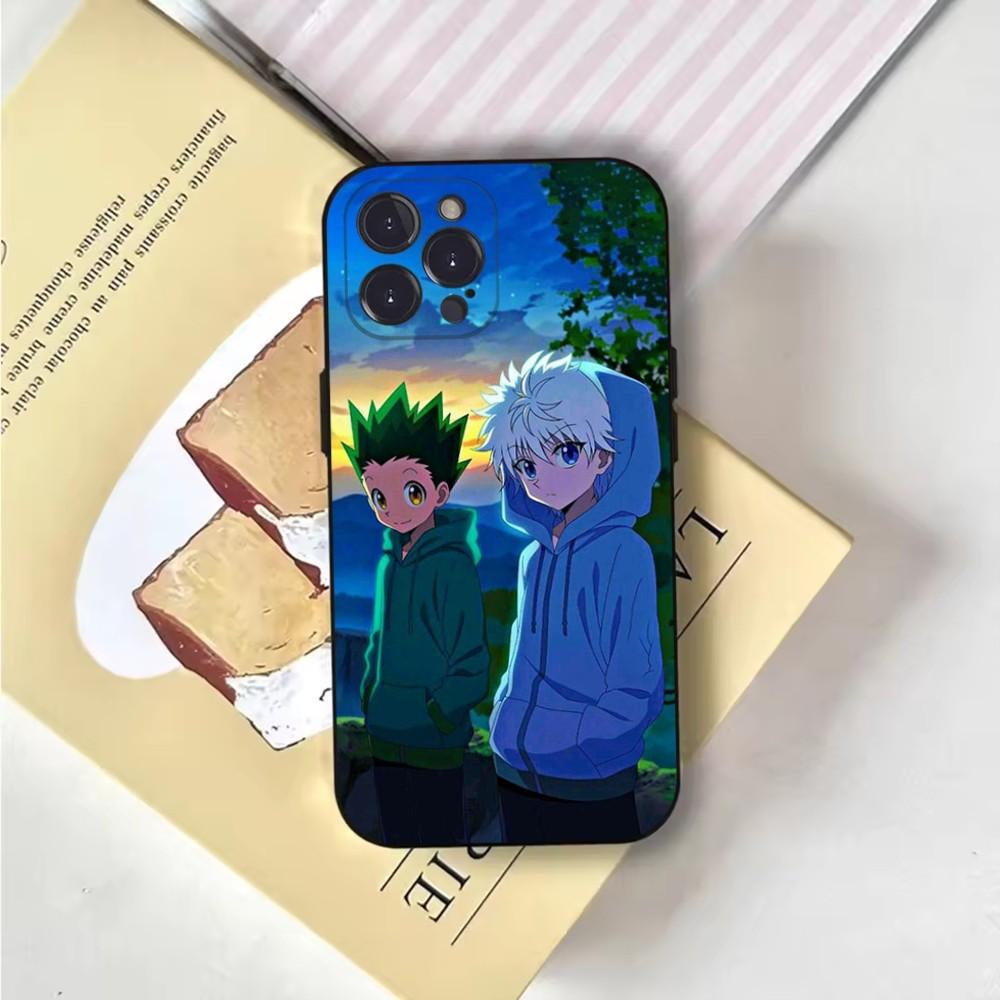 Аниме H-Hunter K-Killua Чехол для телефона Чехол для телефона Для iPhone 16,15,14,13,12,11,Pro,X,XS,Max,XR,Plus,Mini Мягкий черный чехол