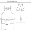 MAIBED Women's Plain, Simple H-Shaped Apron with Shoulder Strap and Pockets, Simple to Wear, Scandinavian Style, Stylish, Water-Repellent, Cafe Apron