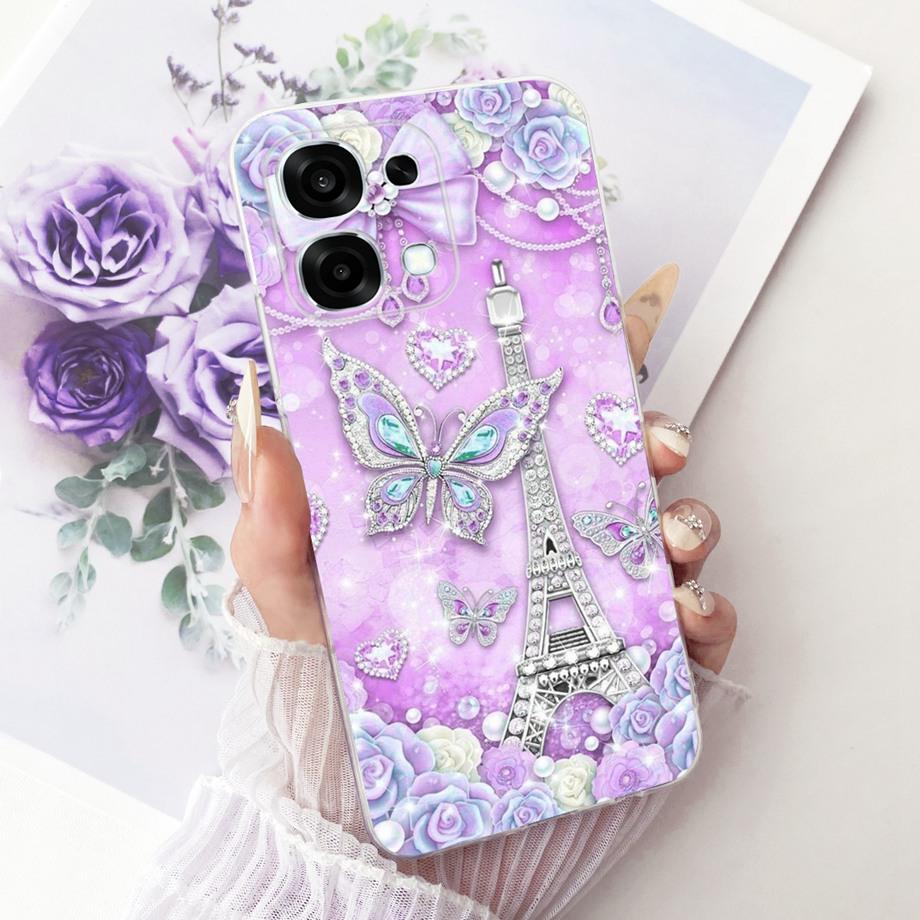 For Oppo A6 Pro 4G 5G OPPOA6 / Oppo F31 Pro Phone Case Soft Clear Silicone Back Cover Butterfly Dragon Fashion Pattern Bumper