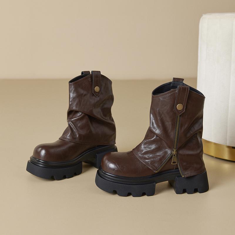 Мода 2025 Женские брюки-ботинки на толстой подошве с квадратным носком Женские ботильоны и полусапожки Большого размера Модные мотоботы женские