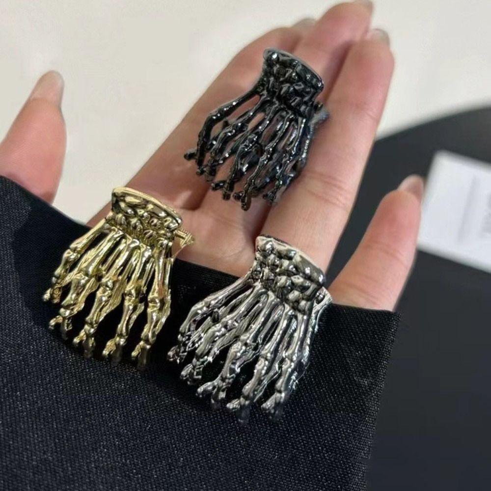Zinc Zinc Zinc Alloy Skeleton Hand Hair Claw Hollow Metal Hair Claw Simple Ghost Paw Hair Claw  Girl