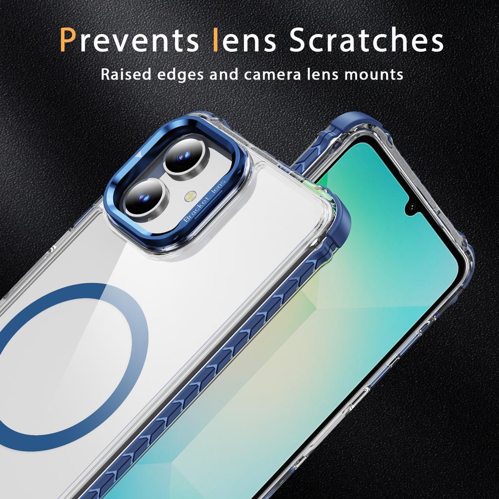 For Samsung Galaxy A05 4G Clear Phone Case with Lens Kickstand Cover Compatible with MagSafe