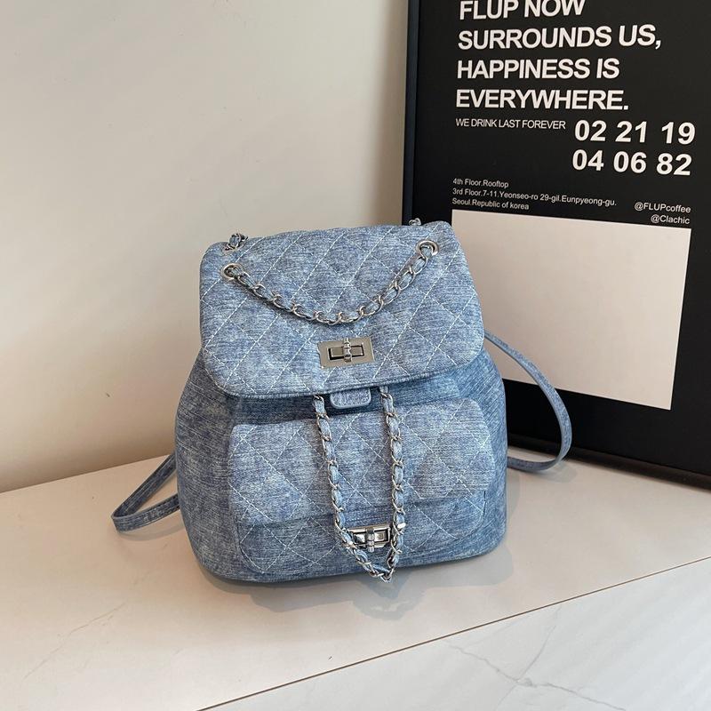 Ранняя осень новая мода Сяосян джинсовая вышивка нить ремешок цепочка сумка на одно плечо на два плеча женская сумка