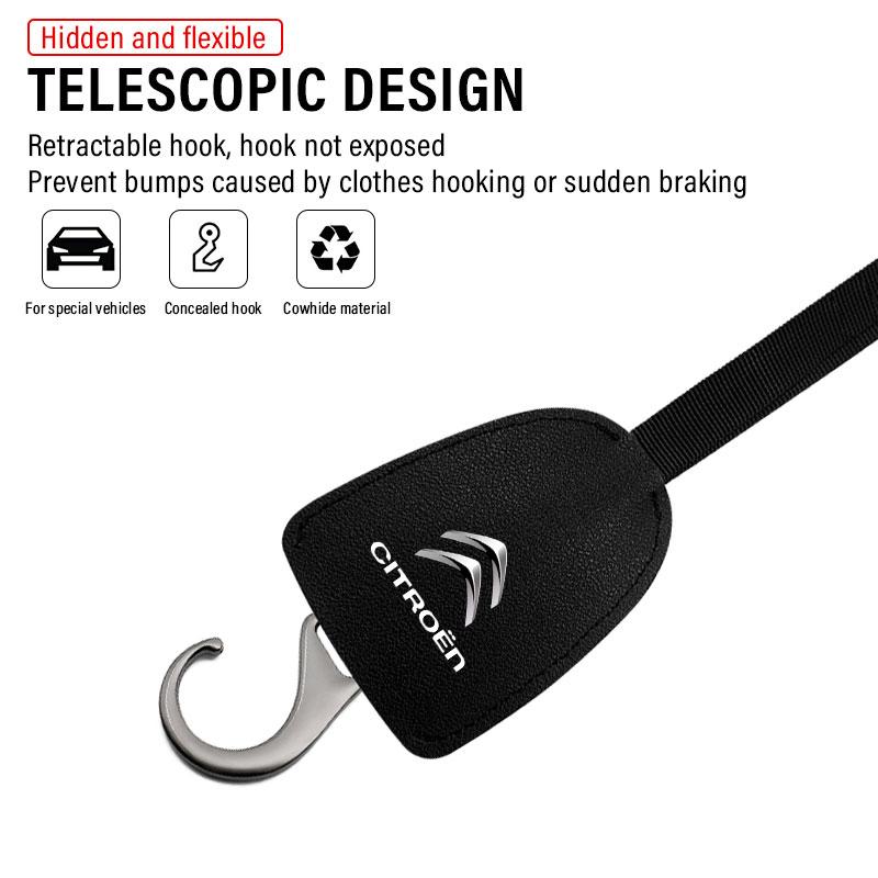 Leather Car Seat Back Hooks Portable Hanging Bag Rack Accessories For Citroen C1 C2 C3 C4 C5 C6 C8 C4L DS3 DS4 DS5 LS DS6 Grand Picasso