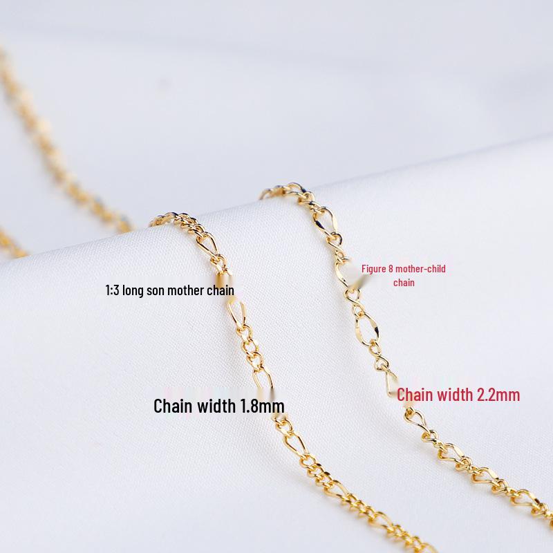 Позолоченная 14K цепочка-удлинитель с подвеской-арахисом «Мать и ребенок» для изготовления украшений своими руками