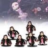 Charming Nezuko Pvc Figurines Set 6 Cute Demon Slayer Miniatures For Fans