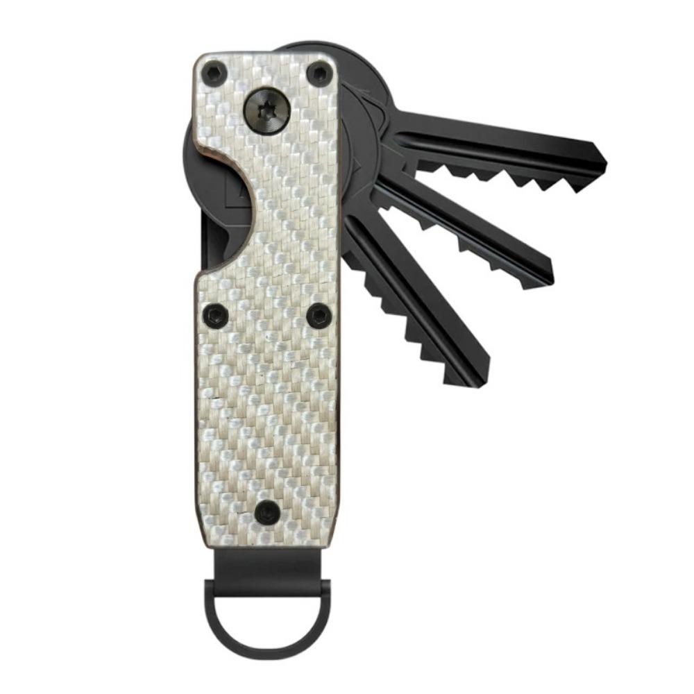 Вмещает 2-6 ключей Металлический органайзер для ключей Чехол-держатель для ключей из углеволокна для ключей длиной менее 6,2 см