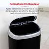 Poubelle Automatique en Acier Inoxydable avec Fermeture Automatique en Douceur - Tower T80900 - 58 L - Noir