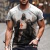 Vintage Men's T-shirts Knights Templar Print T Shirts For Men Summer Oversized Tops Short Sleeve Tees Casual O-Neck Men Clothing