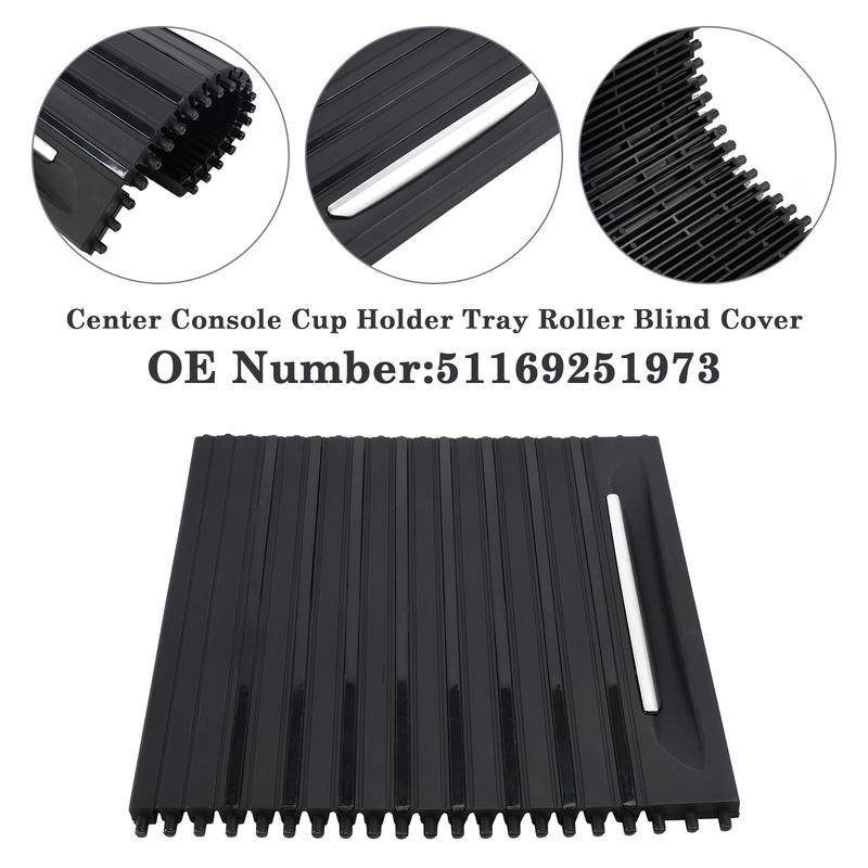 Artudatech Center Console Cup Holder Tray Roller Blind Cover for BMW F15 X5 F16 X6 2014-18 Car Accessories