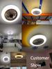 Smart ceiling fan 46 52cm fans with lights remote control bedroom decor ventilator lamp air Invisible Blades Retractable Silent