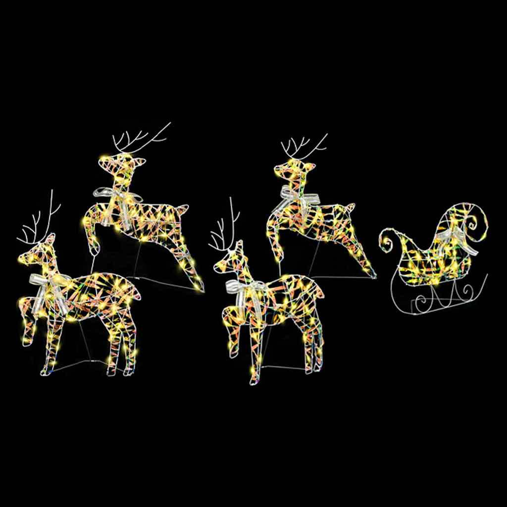 LED Reindeer 5 pcs. 40 LEDs Multicolor 42 x 15 x 64 cm PET