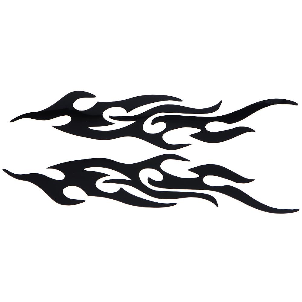 Black PET Fire Totems Creative Funny Stereoscopic Car Scratch Rearview Mirror Sticker Accessories