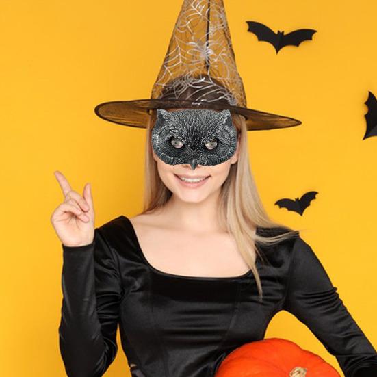 Маска совы Реалистичная полузакрытая маска совы Удобная в носке маска с резинками для костюмированных вечеринок на Хэллоуин