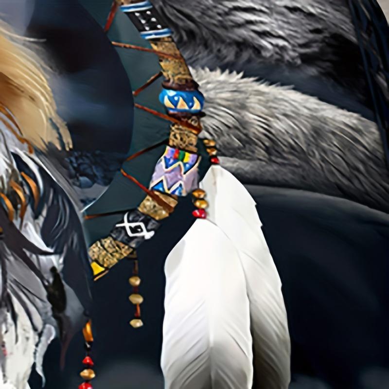 Ethnic Style Wolf Dreamcatcher Print Duvet Cover Set - Soft Comfortable and Breathable Bedding for Bedroom and Guest Room Decor